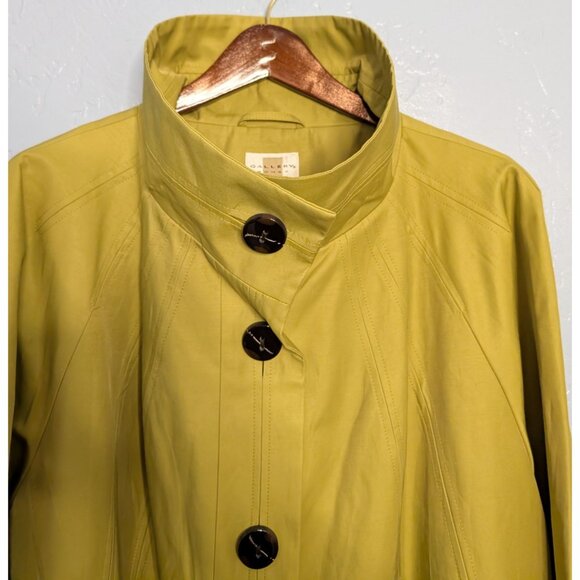 Gallery Womens Swing A-Line Coat Chartreuse 3X lined Button winter - Picture 6 of 13